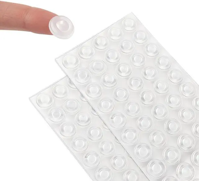 Main image of Silicone Cabinet Bumpers 100pcs 13mm Clear, Self-Adhesive Silicone, Anti-Collision, Noise-Reducing & Anti-Slip, Fit for Doors, Windows & Cabinets, Ideal as Cabinet Stoppers