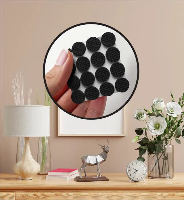 Alt view image 4 of 6 - GorillaBumperPads Premium 1/2 Rounds Adhesive Non Slip Pads/Bumpers (64 Gripper Dots) Perfect Grips for Small Items/Décor, Cabinet Stoppers, Drawer/Door Bumpers, Glass/Picture Frame Pads