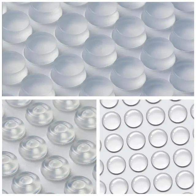 Main image of 164 PCS Silicone Cabinet Bumpers, 3 Shapes 1/2 inch Clear Self-Adhesive Soft Bumper Dots for Kitchen Doors, Drawers, Cutting Boards, Picture Frames - No Slam, Noise Reduction