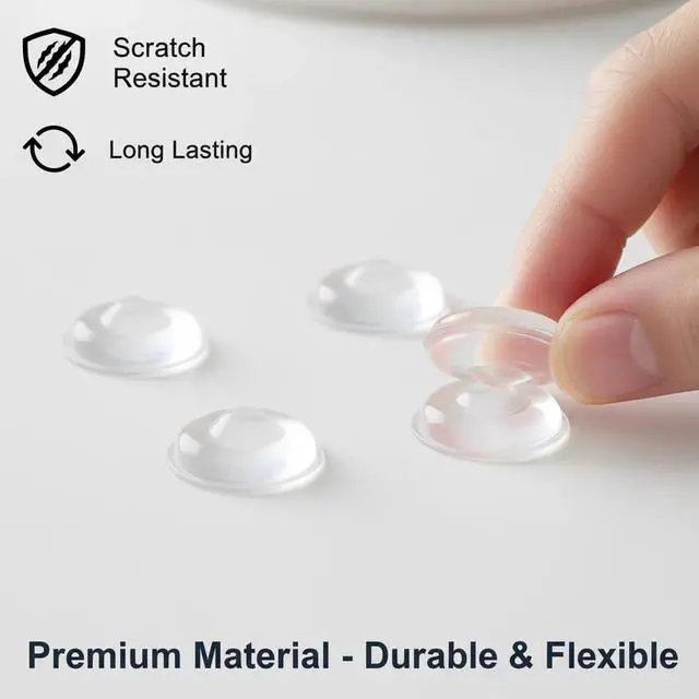 Alt view image 4 of 7 - 164 PCS Silicone Cabinet Bumpers, 3 Shapes 1/2 inch Clear Self-Adhesive Soft Bumper Dots for Kitchen Doors, Drawers, Cutting Boards, Picture Frames - No Slam, Noise Reduction