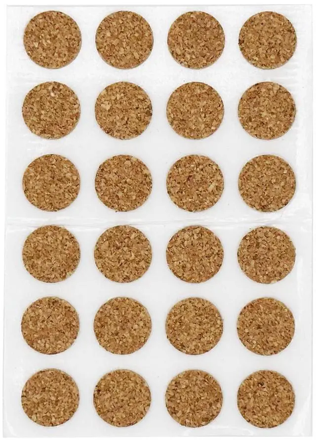 Main image of Pro Source Bumper Cork Pads - Adhesive Back - 1/2" - For Cabinets, Table Top Items - Prevent Scratching, Furniture, Electronics - Does Not Retain Heat - Quietest Bumper - 24 Count