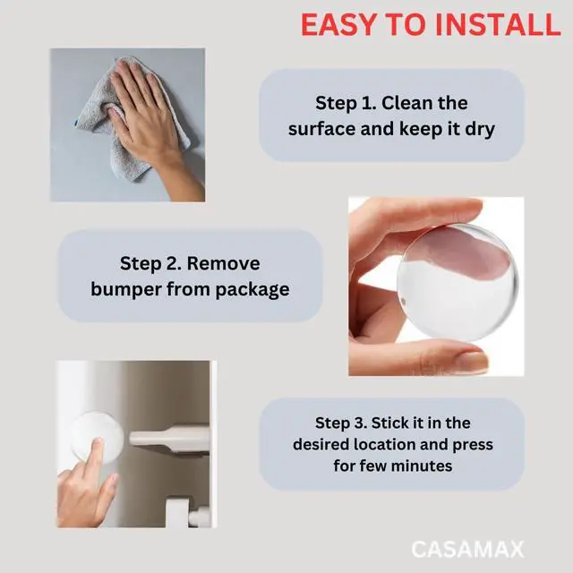 Alt view image 6 of 7 - Silicone Wall Protectors & Door Stoppers: 6-Pack Clear, Self-Adhesive Bumpers for Doors, Fridges & Walls | Prevent Damage, Reduce Noise, Easy Install