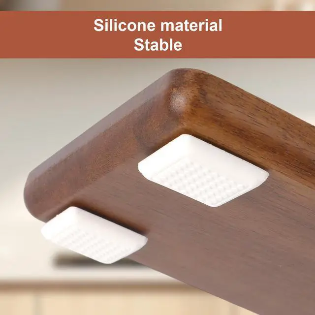 Alt view image 4 of 7 - 8pcs Cutting Board Silicone Feet, 4x4cm/1.6x1.6in Non Slip Waterproof Shock-Absorbing Square Bumpers Pads Self-Adhesive Silicone Padding Feet for Cutting Board Blender & Oven