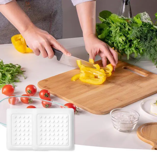 Alt view image 7 of 7 - 8pcs Cutting Board Silicone Feet, 4x4cm/1.6x1.6in Non Slip Waterproof Shock-Absorbing Square Bumpers Pads Self-Adhesive Silicone Padding Feet for Cutting Board Blender & Oven
