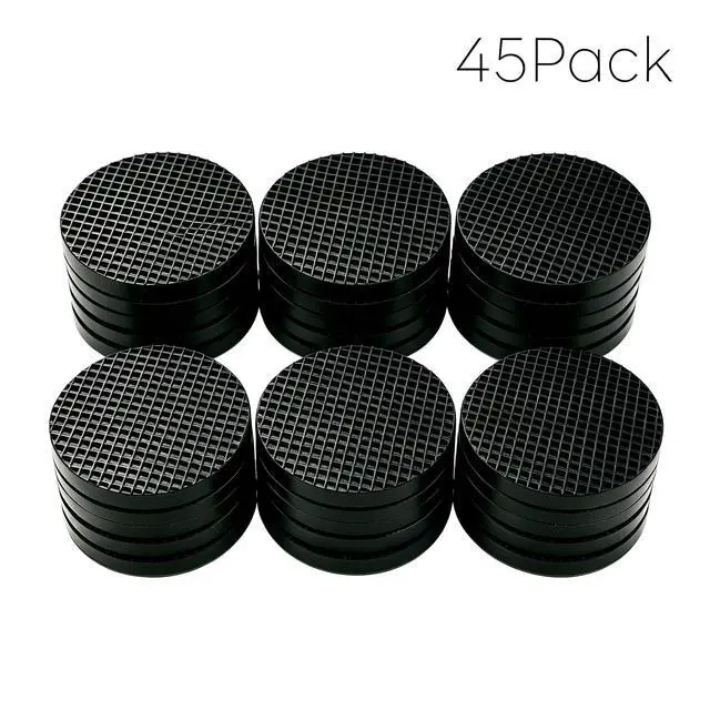 Alt view image 3 of 7 - 45 Pack Black 4mm Grid Bottom Self Adhesive Silicone Furniture Pads, Residue Free Non Slip Furniture Feet, Heat Resistant Shock Absorbing Mats for Hardwood Floor & Washing Machine