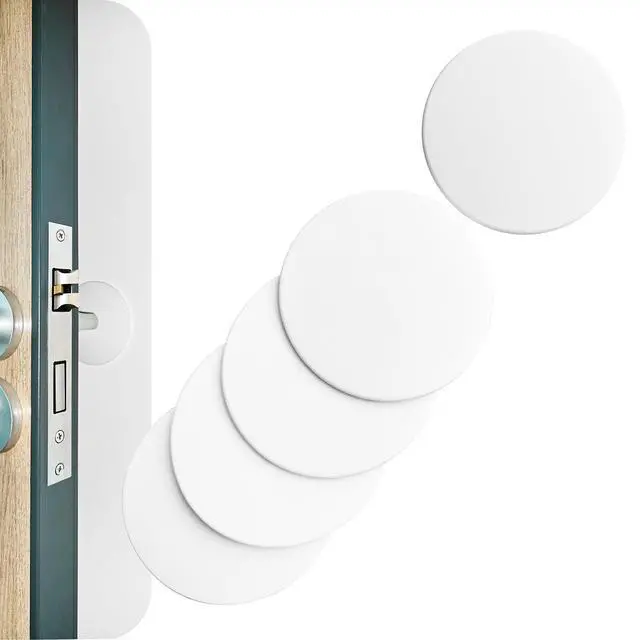 Main image of 5 PCS Door Stoppers wall 3.15" White Silicone Door Stop Bumper Door knob wall Protector Strong Back Self Adhesive for Office Home