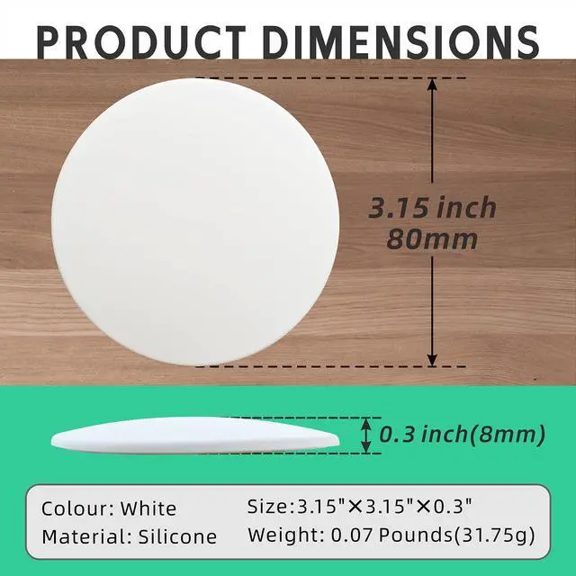 Alt view image 2 of 6 - 5 PCS Door Stoppers wall 3.15" White Silicone Door Stop Bumper Door knob wall Protector Strong Back Self Adhesive for Office Home
