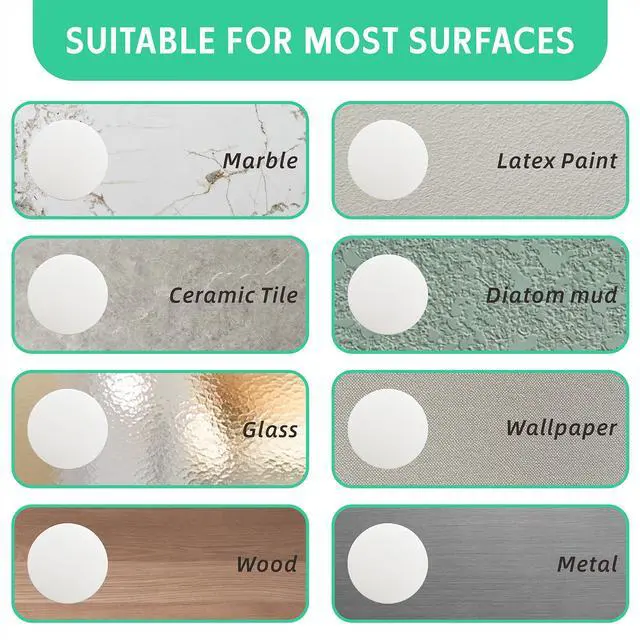 Alt view image 3 of 6 - 5 PCS Door Stoppers wall 3.15" White Silicone Door Stop Bumper Door knob wall Protector Strong Back Self Adhesive for Office Home