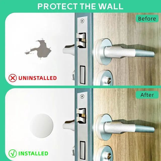 Alt view image 4 of 6 - 5 PCS Door Stoppers wall 3.15" White Silicone Door Stop Bumper Door knob wall Protector Strong Back Self Adhesive for Office Home