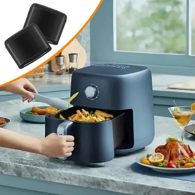 Alt view image 4 of 7 - 8 Pieces Air Fryer Rubber Bumpers, Black Air Fryer Replacement Rubber Tips for Power XL Air Fryer Grill Pan