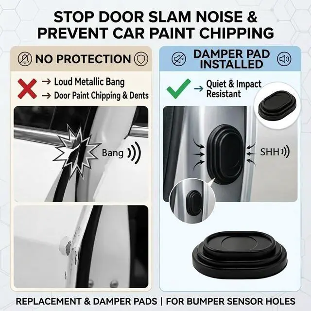 Alt view image 3 of 6 - Car Door Protector Pads 16PCS, Car Door Edge Guards Shock Absorber Bumper, Anti Collision Doors Slam Stopper Silicone Cushion Pads, Soundproof Self-Adhesive Doors Bumper Guards for SUV Truck