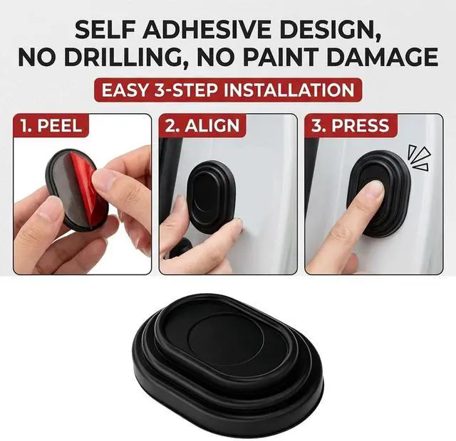 Alt view image 5 of 6 - Car Door Protector Pads 16PCS, Car Door Edge Guards Shock Absorber Bumper, Anti Collision Doors Slam Stopper Silicone Cushion Pads, Soundproof Self-Adhesive Doors Bumper Guards for SUV Truck