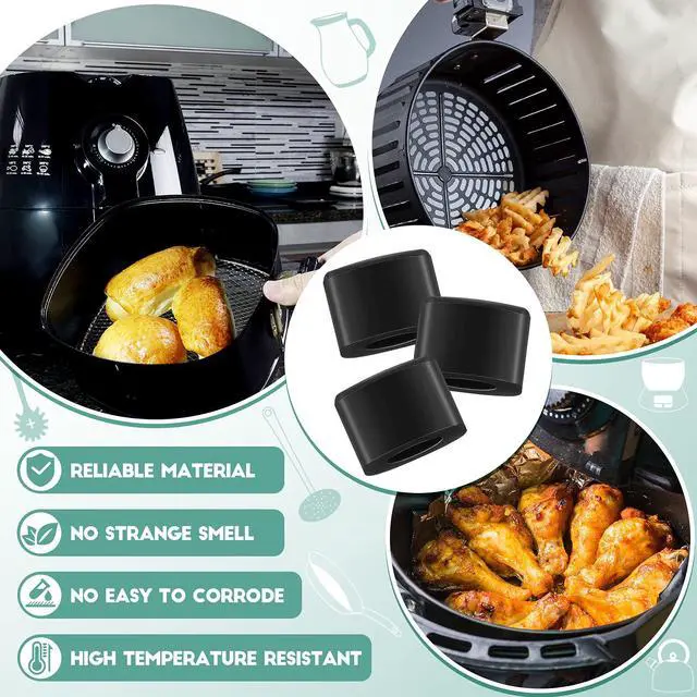 Alt view image 4 of 6 - 16 Pieces Air Fryer Rubber Bumpers Black Air Fryer Replacement Parts Non Scratch Protective Covers for Grill Pan, 0.6 x 0.44 x 0.18 Inch