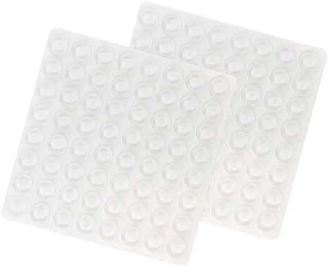 Main image of 128 Pack Clear Bumper Pads for Glass Table Top Rubber Self Adhesive Cabinet Bumpers Anti Slip Round Bumper for Door Drawers Glass Furniture Cutting Boards Picture Frames Rubber Feet (1/2" in Diameter)