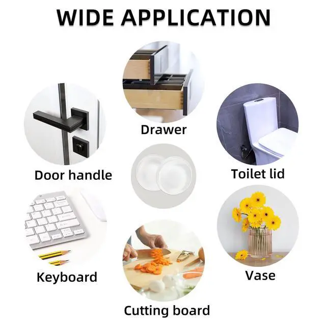 Alt view image 5 of 7 - 128 Pack Clear Bumper Pads for Glass Table Top Rubber Self Adhesive Cabinet Bumpers Anti Slip Round Bumper for Door Drawers Glass Furniture Cutting Boards Picture Frames Rubber Feet (1/2" in Diameter)