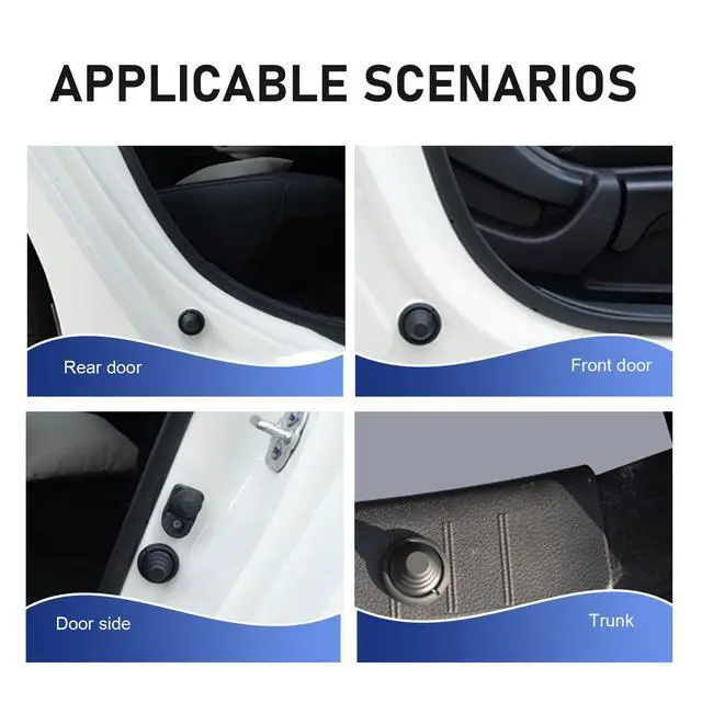 Alt view image 4 of 7 - 4 PCS Car Door Silicone Cushion Pads, Airbag Shock Absorber, Car Door Anti-Collision Buffer, Universal Automotive Noise-Reducing Crash Pad for Most Cars (Black)