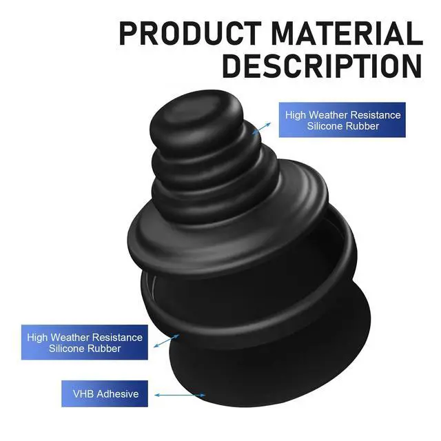 Alt view image 6 of 7 - 4 PCS Car Door Silicone Cushion Pads, Airbag Shock Absorber, Car Door Anti-Collision Buffer, Universal Automotive Noise-Reducing Crash Pad for Most Cars (Black)