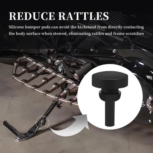 Alt view image 3 of 7 - Kickstand Bumper Pad Replacement HD# 50245-07,Silicone Kick Stand Bumper Pad Compatible with Harley Road Glide Street Glide,Resilient Kickstand Pads Motorcycle Accessories