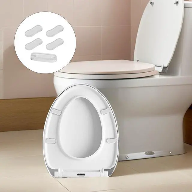 Alt view image 7 of 7 - 10 Pcs Transparent Toilet Lid Bumpers Adhesive Toilet Pads for Seat Cover Silent Buffer Pads Clear Silicone Gaskets for Home Bathroom Replacement