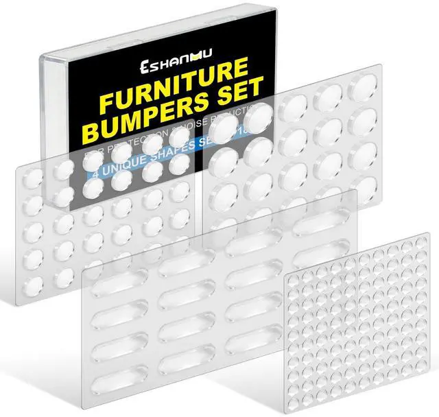 Main image of 182pcs Clear Cabinet Bumper PadsSoft Close Cabinet Door Bumper DotsSelf-Adhesive Silicone Buffer Set with 4 Shapes for Doors, Drawers & Furniture Sound Dampening & Surface Protection