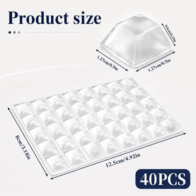 Alt view image 2 of 7 - 40PCS Clear Rubber Bumpers Self Adhesive, 0.5" Cabinet Door Bumpers, Clear Rubber Pads, Large Self Stick on Rubbers Feet for Electronics, Speakers, Furnitures, Appliances, Audio Equipment, Laptop