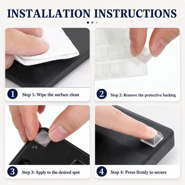 Alt view image 4 of 7 - 40PCS Clear Rubber Bumpers Self Adhesive, 0.5" Cabinet Door Bumpers, Clear Rubber Pads, Large Self Stick on Rubbers Feet for Electronics, Speakers, Furnitures, Appliances, Audio Equipment, Laptop