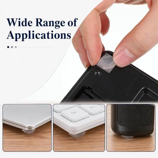 Alt view image 5 of 7 - 40PCS Clear Rubber Bumpers Self Adhesive, 0.5" Cabinet Door Bumpers, Clear Rubber Pads, Large Self Stick on Rubbers Feet for Electronics, Speakers, Furnitures, Appliances, Audio Equipment, Laptop
