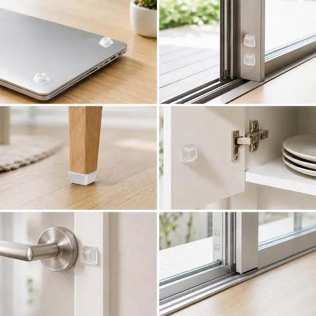 Alt view image 6 of 7 - 40PCS Clear Rubber Bumpers Self Adhesive, 0.5" Cabinet Door Bumpers, Clear Rubber Pads, Large Self Stick on Rubbers Feet for Electronics, Speakers, Furnitures, Appliances, Audio Equipment, Laptop