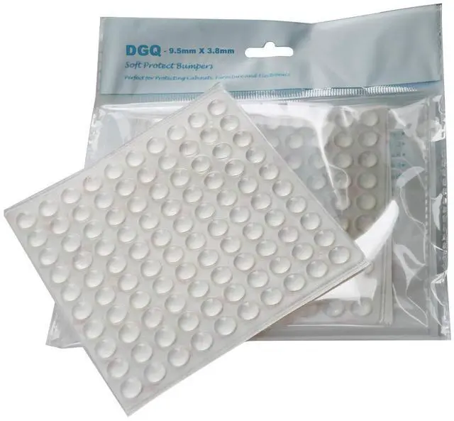 Main image of 100Pack Round Small Clear Soft Cabinet Bumpers 3/8" Diameter Rubber Pad 9.5mmX3.8mm Silicon Bumpers