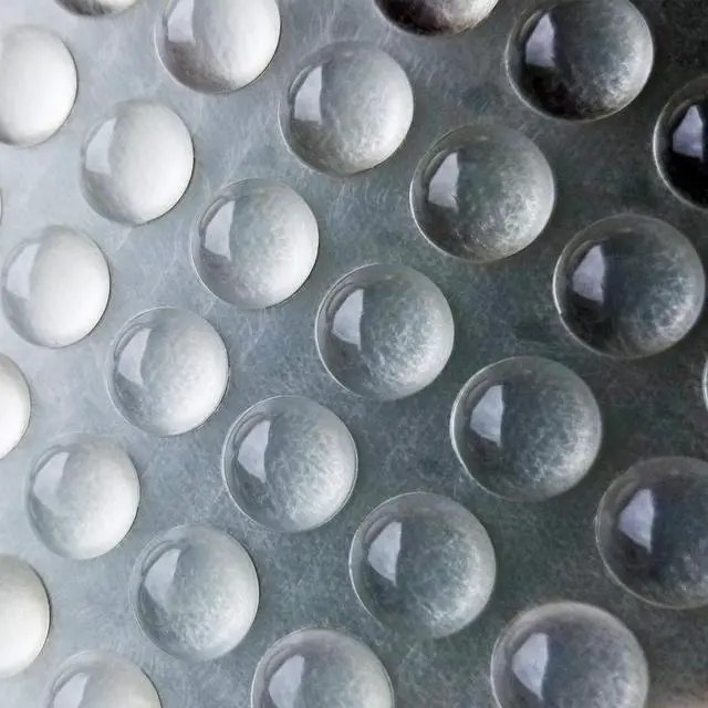 Alt view image 2 of 3 - 100Pack Round Small Clear Soft Cabinet Bumpers 3/8" Diameter Rubber Pad 9.5mmX3.8mm Silicon Bumpers