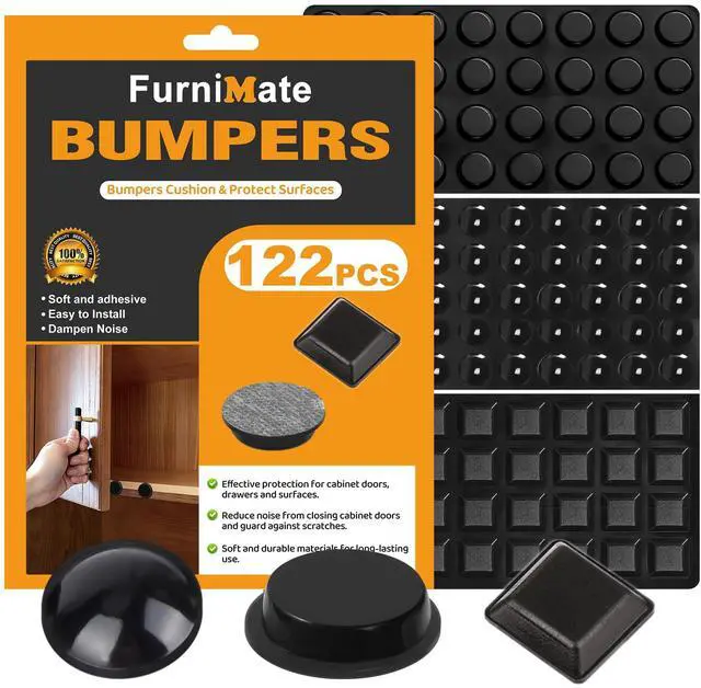 Main image of Rubber Feet for Electronics, 122PCS Adhesive Stick on Small Rubber Feet Adhesive Black
