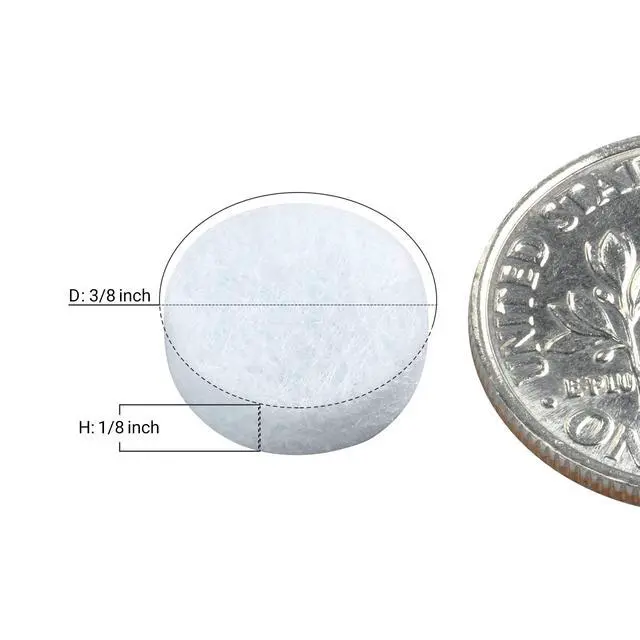 Alt view image 4 of 4 - Hardware Heavy Duty 3/8" (9.5mm) Diameter Self-Adhesive Felt Pads, Furniture/Cabinet Bumpers, 1/8" (3mm) Height, Round, White - ROKFELTP38WHT