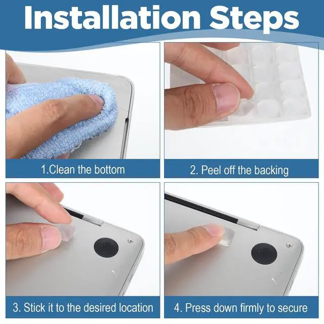 Alt view image 4 of 7 - 80 Pcs Rubber Bumpers Cabinet Door Bumpers Adhesive Rubber Feet (2 Size)