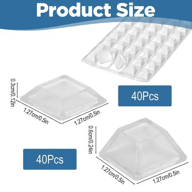 Alt view image 2 of 7 - 80 Pcs Rubber Bumpers Cabinet Door Bumpers Adhesive Rubber Feet (2 Size)