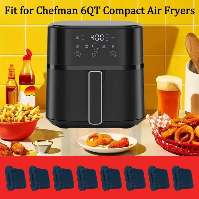Alt view image 2 of 5 - Air Fryer Rubber Feet for Chefman 6QT Compact Air Fryers, 8PCS Premium Silicone Rubber Legs Bumpers Pads Pieces Tips Tabs Stops Stoppers Spacers Attachments for 6QT Chefman Air Fryer