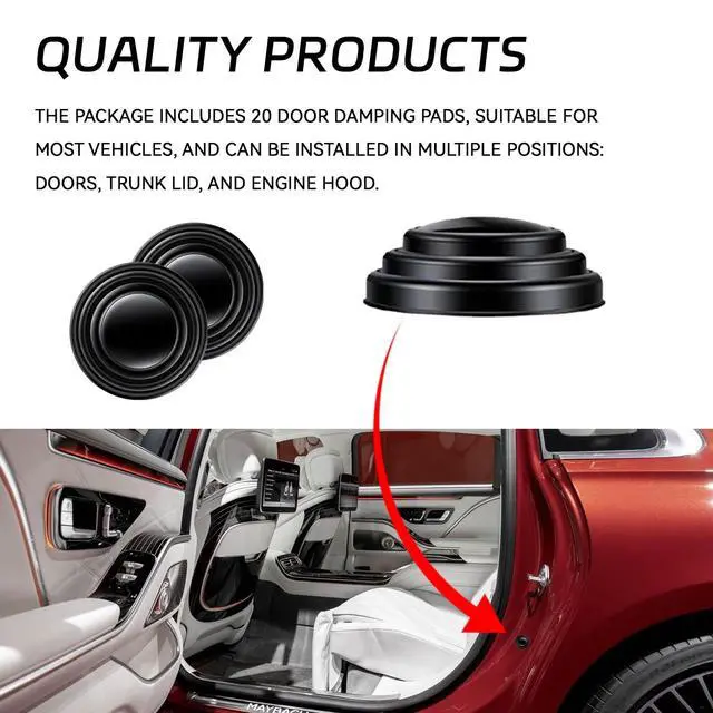 Alt view image 6 of 6 - Car Door Shock Absorber, Car Door Silicone Anti Shock Pad Edge Guard Anti-Slam Bumper Cushion Protector Sticker, Universal Buffer Silencer Sound Insulation Anti-Collision Gasket Device20PCS