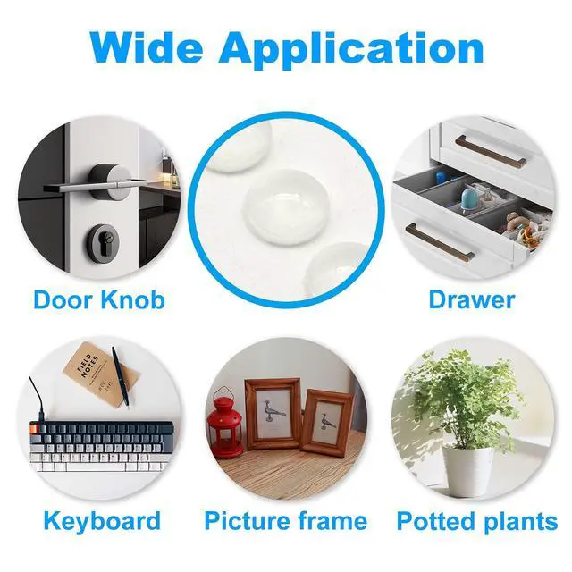 Alt view image 7 of 7 - 300PCS Clear Cabinet Door Bumpers, Rubber Bumpers Self Adhesive, Sound Dampening Cabinet Stoppers for Kitchen, Picture Frame, Cupboard, Drawer