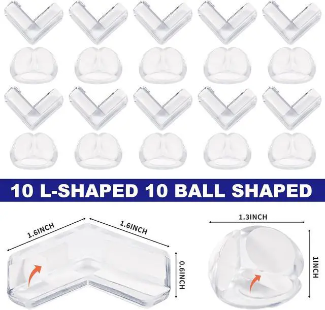 Alt view image 2 of 7 - 20 Pack Corner Protector Baby, Table Corner Protectors for Baby Guards Clear for Furniture Corner Protectors Proof Covers Baby Safety