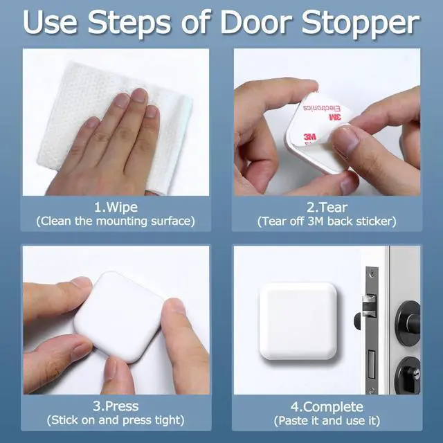 Alt view image 3 of 7 - Door Stoppers Wall Protector Buffer Guard Doorknob Door Handle Bumper Self Adhesive Silencer Soft Rubber Crash Pad for Home Office
