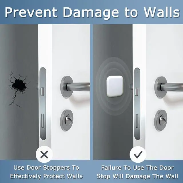 Alt view image 4 of 7 - Door Stoppers Wall Protector Buffer Guard Doorknob Door Handle Bumper Self Adhesive Silencer Soft Rubber Crash Pad for Home Office