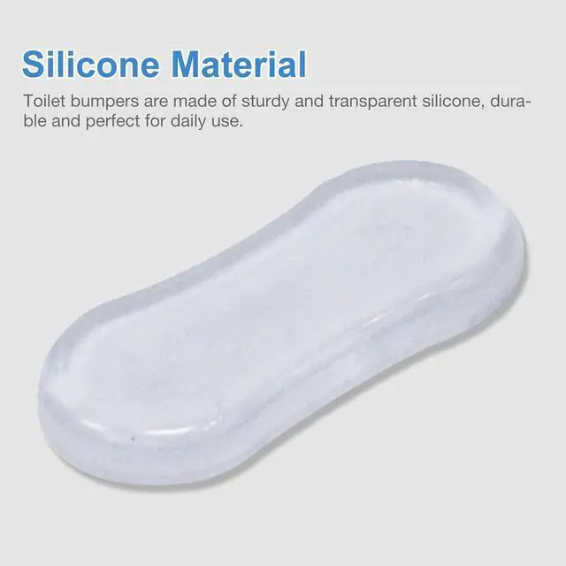 Alt view image 3 of 7 - 5 Pcs Transparent Toilet Seat Bumper Set, Silicone Strong Adhesive Toilet Seats Lid Bumpers, Toilet Seat Buffers Toilet Lid Rubber Pads for, Home, Hotel and Hospital Toilets, Adhesive Lid Buffers