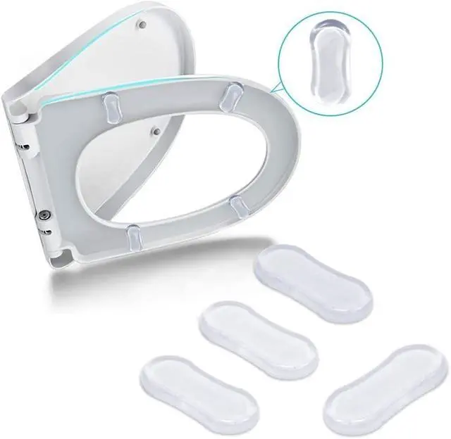 Alt view image 7 of 7 - 5 Pcs Transparent Toilet Seat Bumper Set, Silicone Strong Adhesive Toilet Seats Lid Bumpers, Toilet Seat Buffers Toilet Lid Rubber Pads for, Home, Hotel and Hospital Toilets, Adhesive Lid Buffers