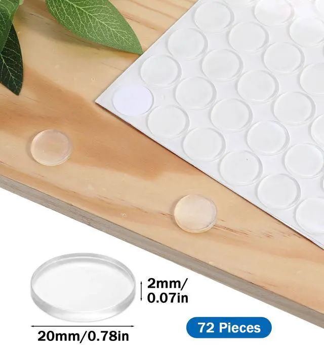 Alt view image 2 of 7 - 72 Pcs Glass Table Top Anti Slip Pads, Silicone Glass Table Top Bumpers