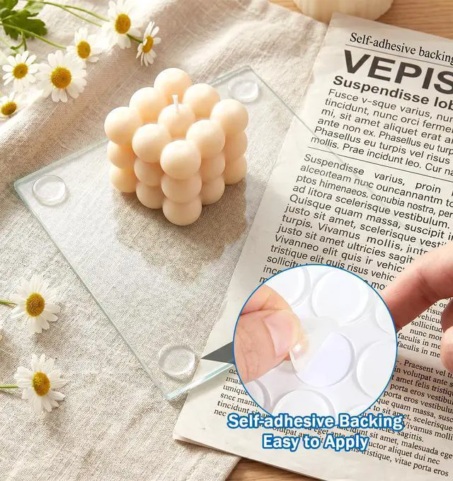 Alt view image 5 of 7 - 72 Pcs Glass Table Top Anti Slip Pads, Silicone Glass Table Top Bumpers