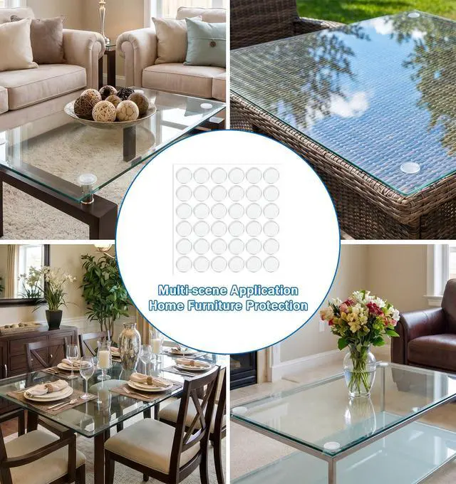 Alt view image 7 of 7 - 72 Pcs Glass Table Top Anti Slip Pads, Silicone Glass Table Top Bumpers