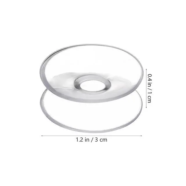 Alt view image 3 of 7 - 10pcs Double Sided Suction Cups, Clear Heavy Duty Silicone Sucker Pads, Glass Table Top Spacers Bumpers for Furniture, Window, Bathroom & Aquarium (30mm/1.18")