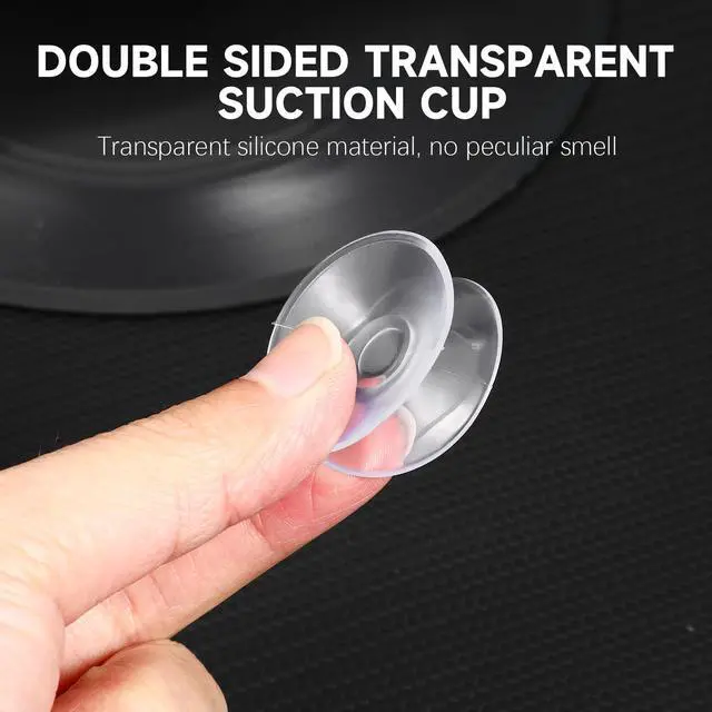 Alt view image 4 of 7 - 10pcs Double Sided Suction Cups, Clear Heavy Duty Silicone Sucker Pads, Glass Table Top Spacers Bumpers for Furniture, Window, Bathroom & Aquarium (30mm/1.18")