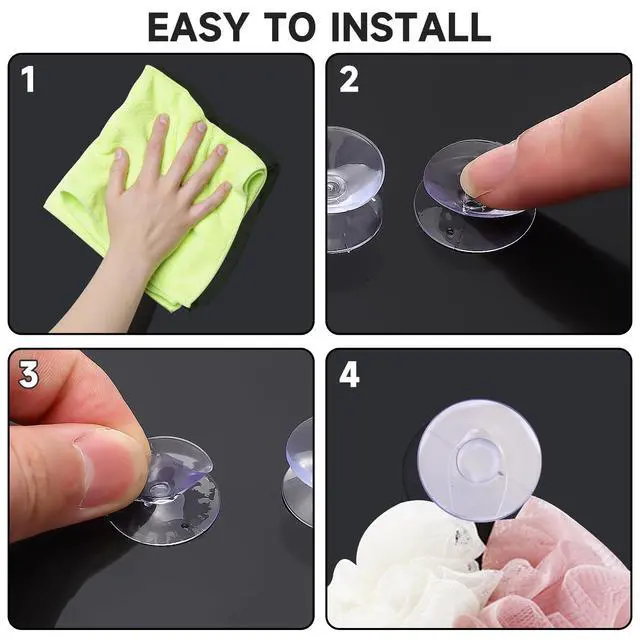 Alt view image 5 of 7 - 10pcs Double Sided Suction Cups, Clear Heavy Duty Silicone Sucker Pads, Glass Table Top Spacers Bumpers for Furniture, Window, Bathroom & Aquarium (30mm/1.18")