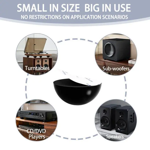 Alt view image 7 of 7 - 1.25" Silicone Hemisphere Bumpers Isolation Feet, 8Pack Non Skid Speaker Isolation Pads,for Small Speaker Spikes,Turntable Isolation,Subwoofer,Record Player Sound Dampening&Anti Vibration