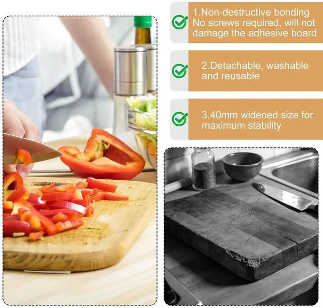 Alt view image 4 of 7 - 16pcs Anti-Slip Cutting Board Feet, 1.6in Non-Slip Square Self-Adhesive Silicone Pads, Reusable Washable Rubber Bumper for Trays Furniture Chairs Cabinets Worktops Stoppers No Screws Needed